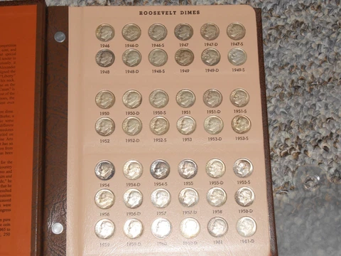 ROOSEVELT DIME SET 1946 PDS TO 2006 PD 139 VF TO GEM BU SILVER CLAD PROOF COINS Cover