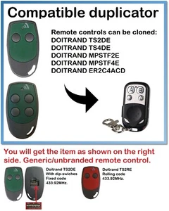 Duplicatore telecomando per Doitrand TS2DE, Doitrand TS4DE 433,92 MHz. - Foto 1 di 6