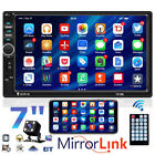 7" Car Stereo Radio Bluetooth Double 2 DIN MP5 Touch Screen USB Mirror Link +Cam