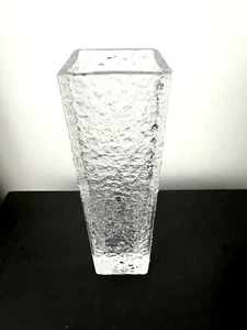 Ittala 1966 “Linearia” Crinkle Glass Square Vase By Timo Sarpaneva Finland - Picture 1 of 10