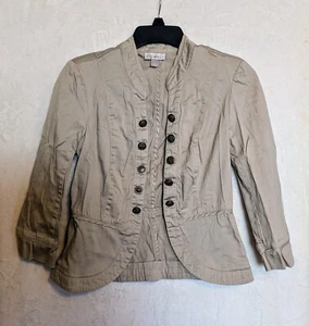roz&ALI- Tan Button down Light weight Blazer womans sz S - Picture 1 of 5