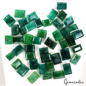 Lote de las mejores piedras preciosas sueltas naturales de 700 quilates corte fino colombiano esmeralda verde para anillo - Imagen 1 de 7