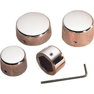 Drag Chrome Rear Axle Nut Cap Set Harley-Davidson FXST 80-81 XL 73-80 FX 73-80 - Image 1 of 1