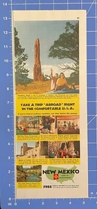 Vtg Print Ad New Mexico Vacation Acoma Carlsbad Cleopatra's Needle 13.5" x 5.25" - Picture 1 of 1