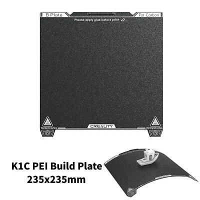 Placa de construcción Creality K1C texturizada PEI resorte flexible acero 235x235 mm para K1C Foto 1 de 4