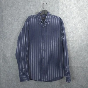 Z Zegna Herren Hemd Large Button Up Shirt Drop 8 Stretch Langarm City gestreift - Bild 1 von 16