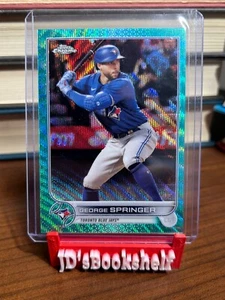 2022 Topps Chrome Aqua Wave rifrattori #214 George Springer Blue Jays 129/199 - Foto 1 di 2