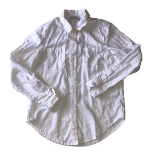 Lucky Brand women’s button down l/s white linen blend Size XS - Picture 1 of 13