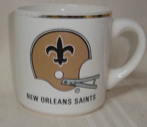 New Orleans Saints Helmet Logo White Ceramic Coffee Mug 12oz Vintage Cover