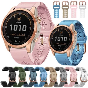 Strap For Garmin Fenix 5S 6S 7S Pro 20mm Quick Fit Silicone Band Rosegold Buckle - Picture 1 of 43