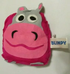 Vintage 1969 Bean Filled Felt Pink Hippo Blimpy Russ Berrie & Co. - Picture 1 of 4