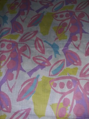 Tecido tipo linho estampa abstrata estampa brilhante ROSA/ROXO E AMARELO 4 jardas  - Imagem 1 de 4