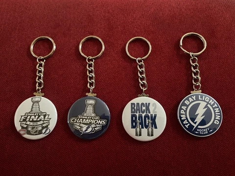 Tampa Bay Lightning Stanley Cup Champs memorabilia -  4 x 1.75" long keychains Cover