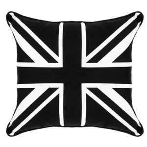 Copricuscino Union Jack | Bianco e Nero | 45x45cm | 18"X18" | - Foto 1 di 10