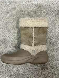 Crocs Nadia Brown Faux Fur Lining Winter Boot Size 7 LEFT BOOT ONLY Amputee - Picture 1 of 4