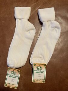 VTG 70s Mayo Knitting Mills Ribbed Cuff Socks Cotton/Nylon Off-White USA NEW