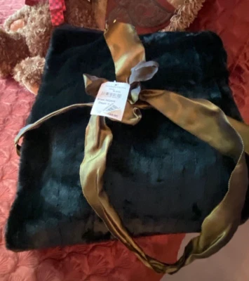 Norstrom At Home 50 x 60 manta de piel sintética negra NUEVA con etiquetas IST-51 Foto 1 de 4