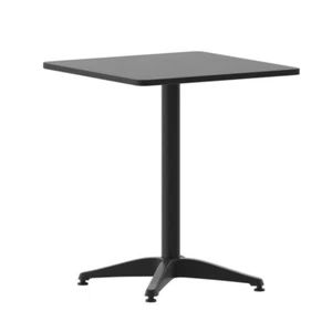 23.5'' Square Black Stainless Steel Indoor-Outdoor Restaurant Dining Table - Picture 1 of 7