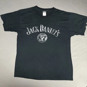 Jack Daniel’s Mens L Black Tennessee Whiskey T Shirt Old No7 Brand Faded (2343) - Picture 1 of 9
