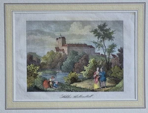 Schloß Ballenstedt Harz  echter alter  wunderschön kolorierter Stahlstich 1844 - Picture 1 of 1