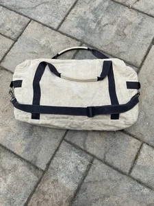 Hanf gewebter Koffer volle Größe HANDWERKER WEBER Haferflocken mit schwarzem Rand Reißverschlüsse - Bild 1 von 7