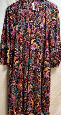 Vestido Dear Scarlett Lizzy XL Cachemira Floral Multicolor Manga 3/4 Bolsillos Boho Foto 1 de 4