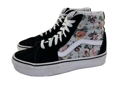 Vans Sk8-Hi Unisex Adult Sneaker Black Suede Garden Floral Mens 3.5 Womens 5 - Image 1 of 4