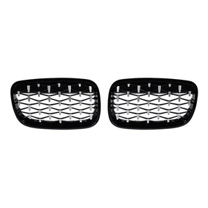 2X Diamant Nieren Kühlergrill Chrom&Schwarz Für BMW X5 E70 X6 E71 E72 2007-2013 - Picture 1 of 9