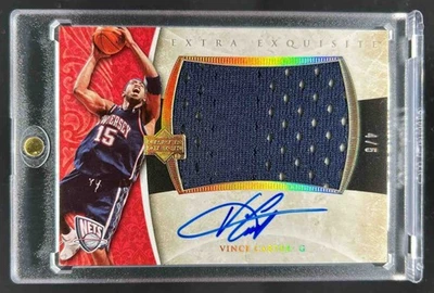 2005-06 Upper Deck Exquisite Vince Carter Extra Patch Auto #4/5 Nets - Image 1 of 2