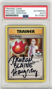 PSA Signed Micheal Haigney Pokemon League Gym Badge XY209 Black Star Promo - Picture 1 of 2