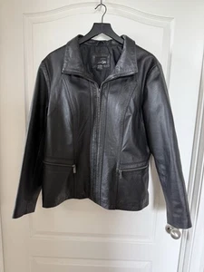 Damen East 5th Echtleder Jacke schwarz durchgehender Reißverschluss / mit Reißverschlusstaschen Größe XL - Bild 1 von 6