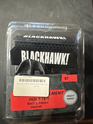 BLACKHAWK! SERPA Concealment Holster for Glock 42 Right Hand RH Black 410567BK-R - Image 1 of 4