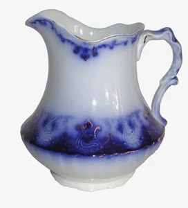 "Antigua jarra Flow Blue Regent ~ 8,25"" de alto ~ Alfred Meakin Inglaterra" - Imagen 1 de 11