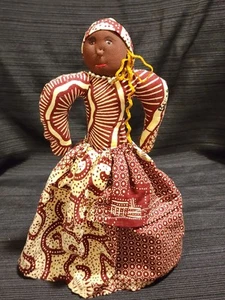 African Traditional Handmade Doll From Belize 11.5"H - Picture 1 of 10