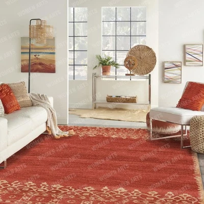 Womenarts New Desa Red Handmade Tufted Woolen area Rugs & Carpet - Image 1 of 4