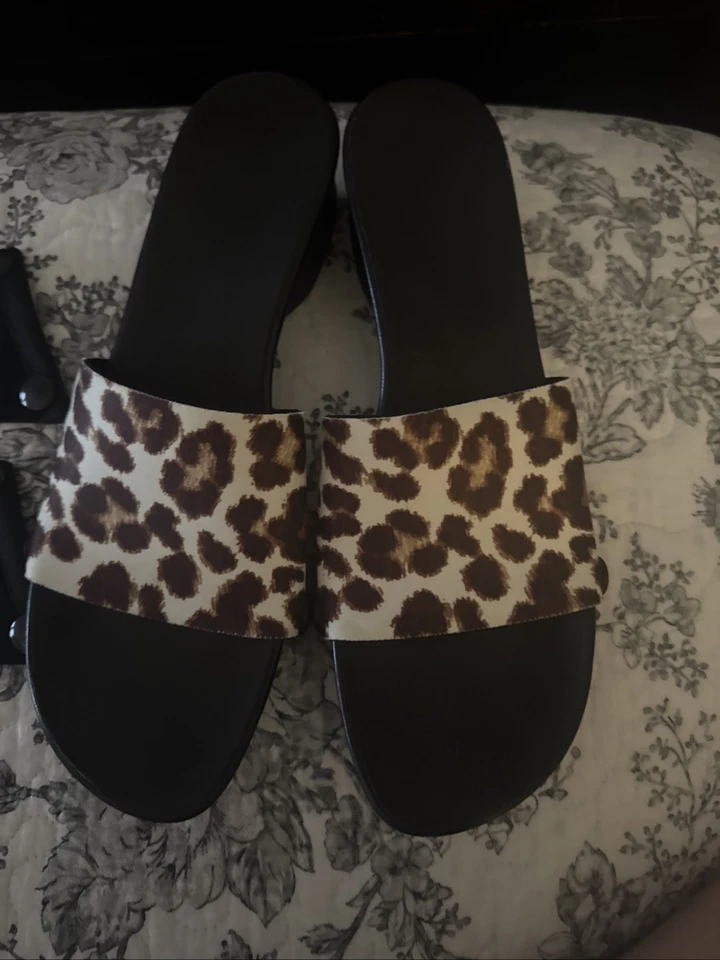 Nueva ONESOLA Intercambiable Negro/Leopardo Viajero Paso Suave Talla 10 Foto 1 de 4