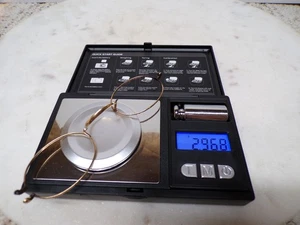 Nose Bridge Reads (Yellow Fellow ) Gold Fill Wire Rim Glasses SCRAP 2-Grams + - Picture 1 of 4