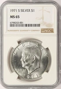 1971-S Silver Eisenhower Dollar $1 NGC MS65 - Picture 1 of 4
