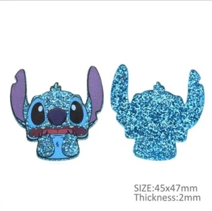 5 pc GLITTER Stitch Planar Resin Flatback Hair Bow Center 1221675 - Picture 1 of 1
