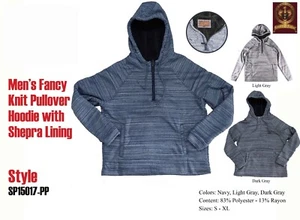 Men's  Pullover Hoodie  Half Zip   Faux Fur Lined Body and Sleeve with Pockets - Picture 1 of 12