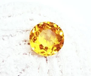 Loose Gemstone Brazilian Citrine Round Cut 8 to 10 Ct 1 Pcs Certified ~Free Gift - Picture 1 of 7
