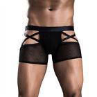New US Sexy See-through Men's Black Adult Boxer Brief Buttocks Cosplay Lingerie