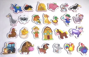 Set of 25 Farm Barnyard Animal Magnets - Picture 1 of 3