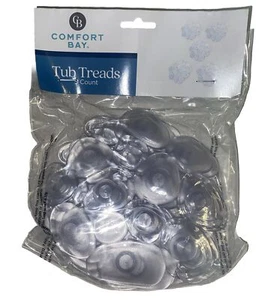 Comfort Bay Stone Shapes Clear Non Slip Safety Shower Treads Bath Tub 5 Count - Picture 1 of 3
