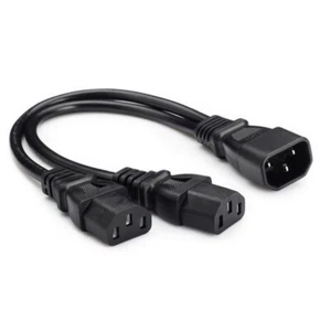 UPS IEC 320 C13 to Dual 5-15R C13 Power Y Type Splitter Adapter Cable 1ft 33cm - Picture 1 of 2