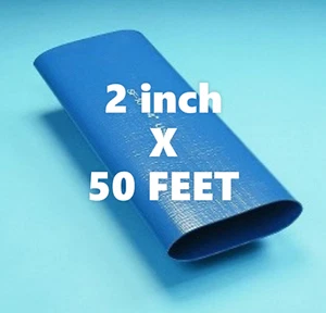 2 Zoll x 50 Fuß blau PVC flach verlegen Wasserablaufschlauch SF-10 - Bild 1 von 2