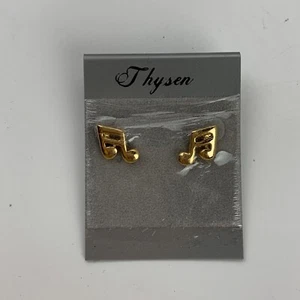 Musical Note Thysen Earrings Music New - Picture 1 of 2