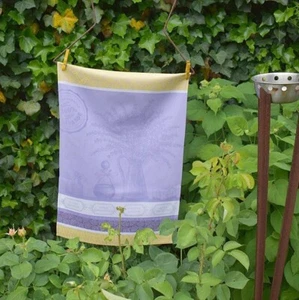 Geschirrtuch Baumwolle Jacquard 50x70 cm lila Lavendelmotive aus Frankreich - Bild 1 von 5