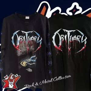 Obituary T-Shirt New Size M Long Sleeve Deicide Morbid Angel Carcass Death - Picture 1 of 3