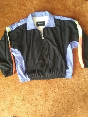 Women's Vintage Kaelin Light Weight Jacket Black Purple Peach Size Large  - Image 1 of 4